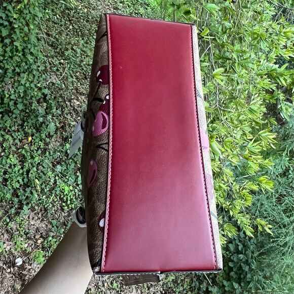 COACH Mollie Tote Bag 25 Cherry Print Signature Canvas Multicolor CZ772 NWT - Picture 6 of 8